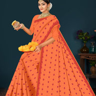 Soft Cotton Saree with Without Blouse for Premium Ethnic and Traditional Wear | PJA-BANGAL BEAUTY