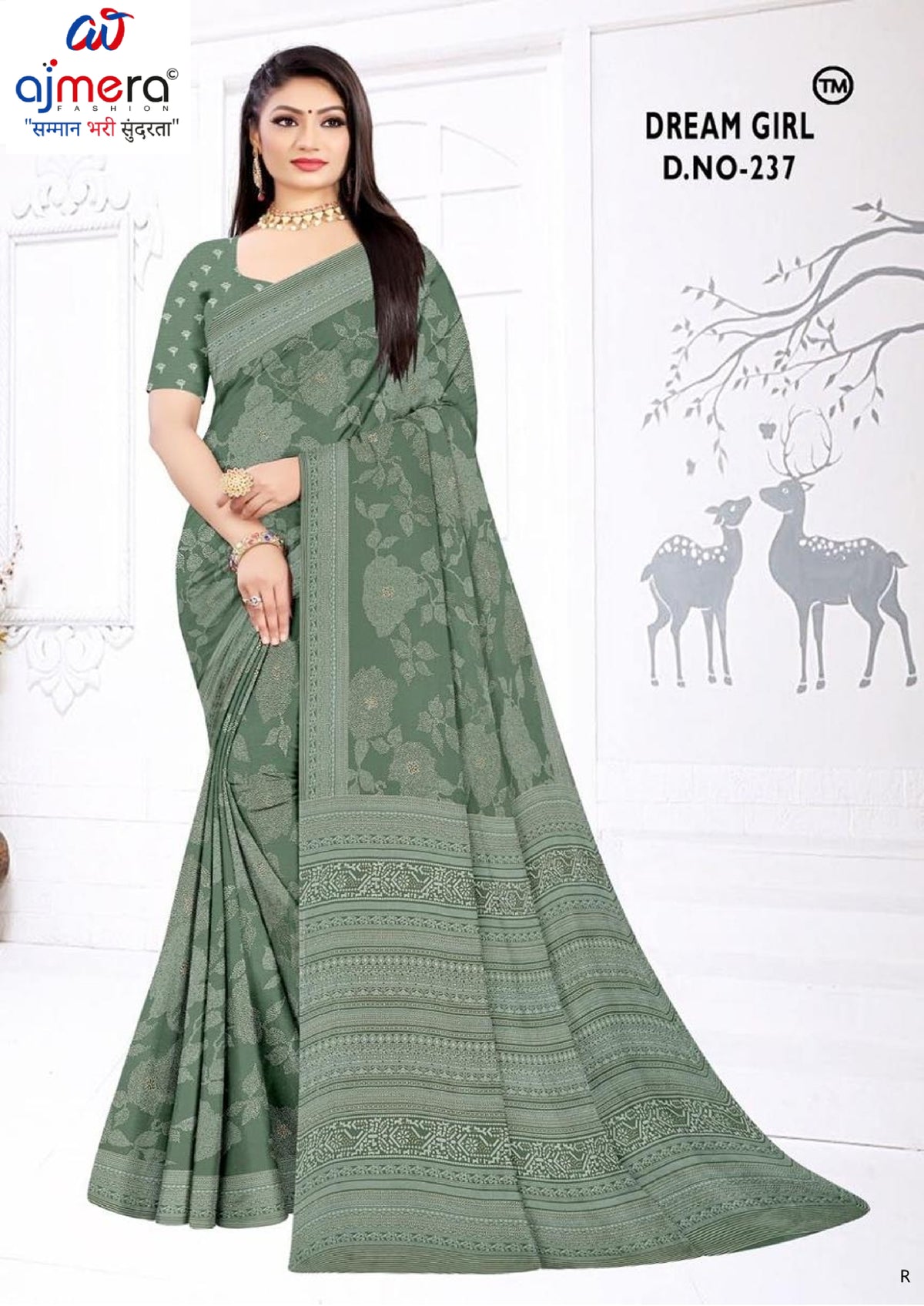 Graceful Printed Saree with Blouse Piece for Modern Ethnic Fashion | PUS-DREAM GIRL-237