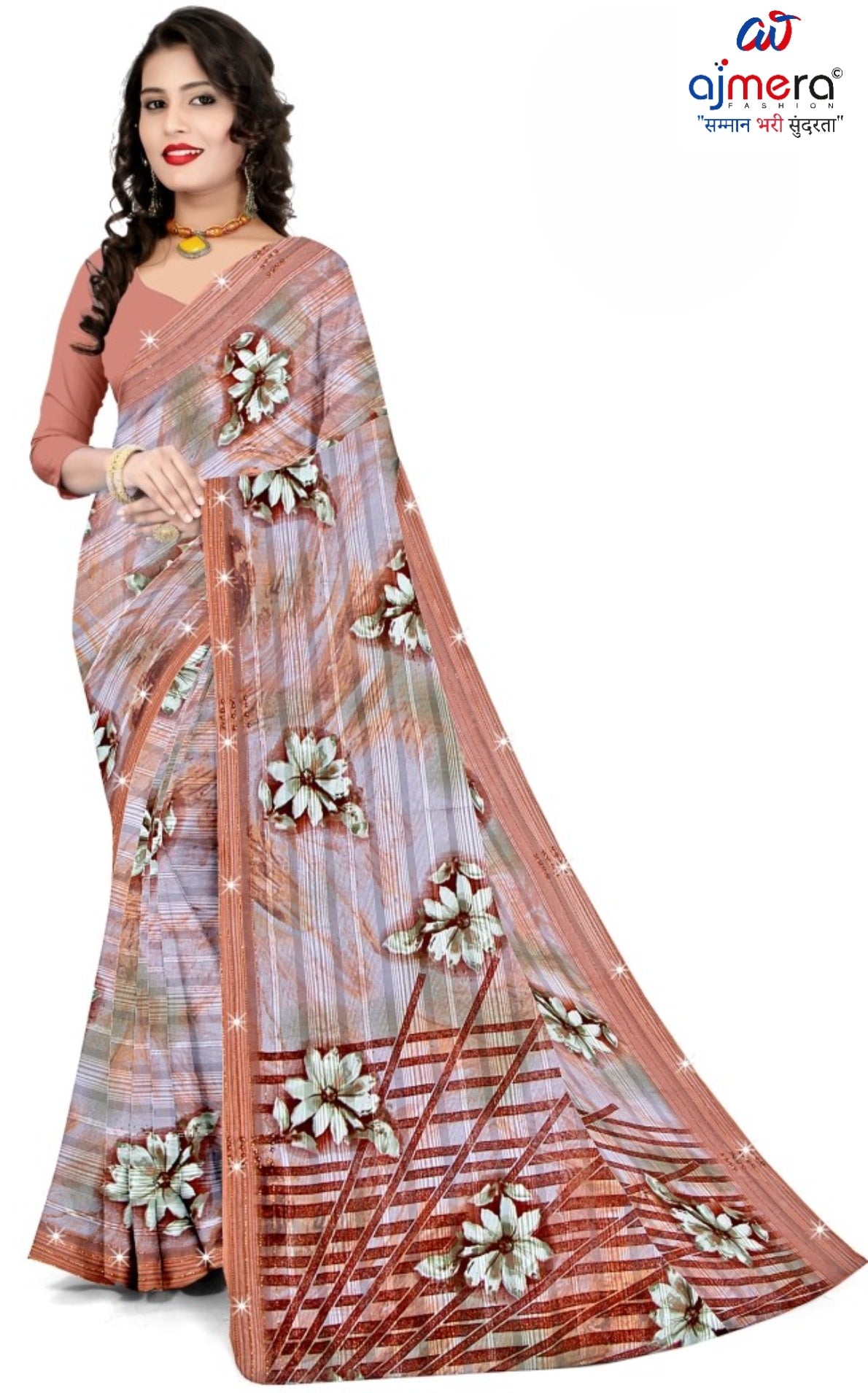 Designer Printed Saree with Blouse Piece for Special Occasions  | CAS-AMRUT DHARA