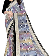 Elegant Printed Saree with Designer Blouse Piece for Festive Wear  | CAS-ZHIL MIL