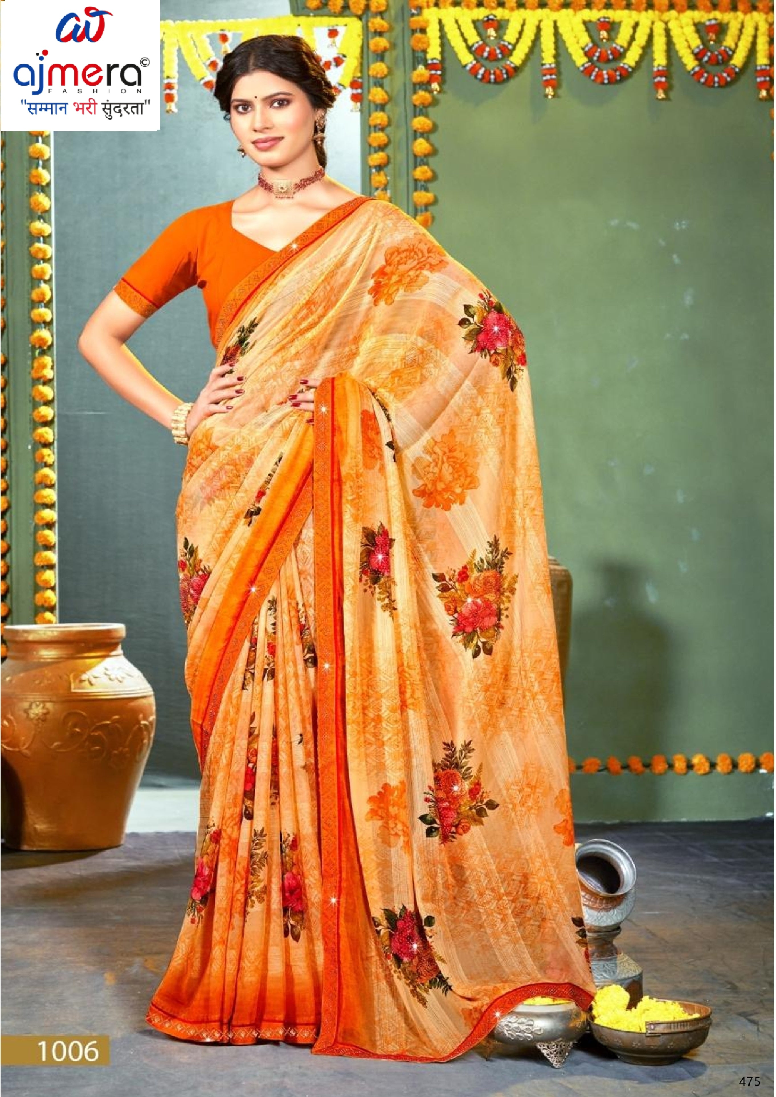 Trendy Printed Saree with Blouse Piece for Women’s Ethnic Wardrobe | PRM-PINK GIRL