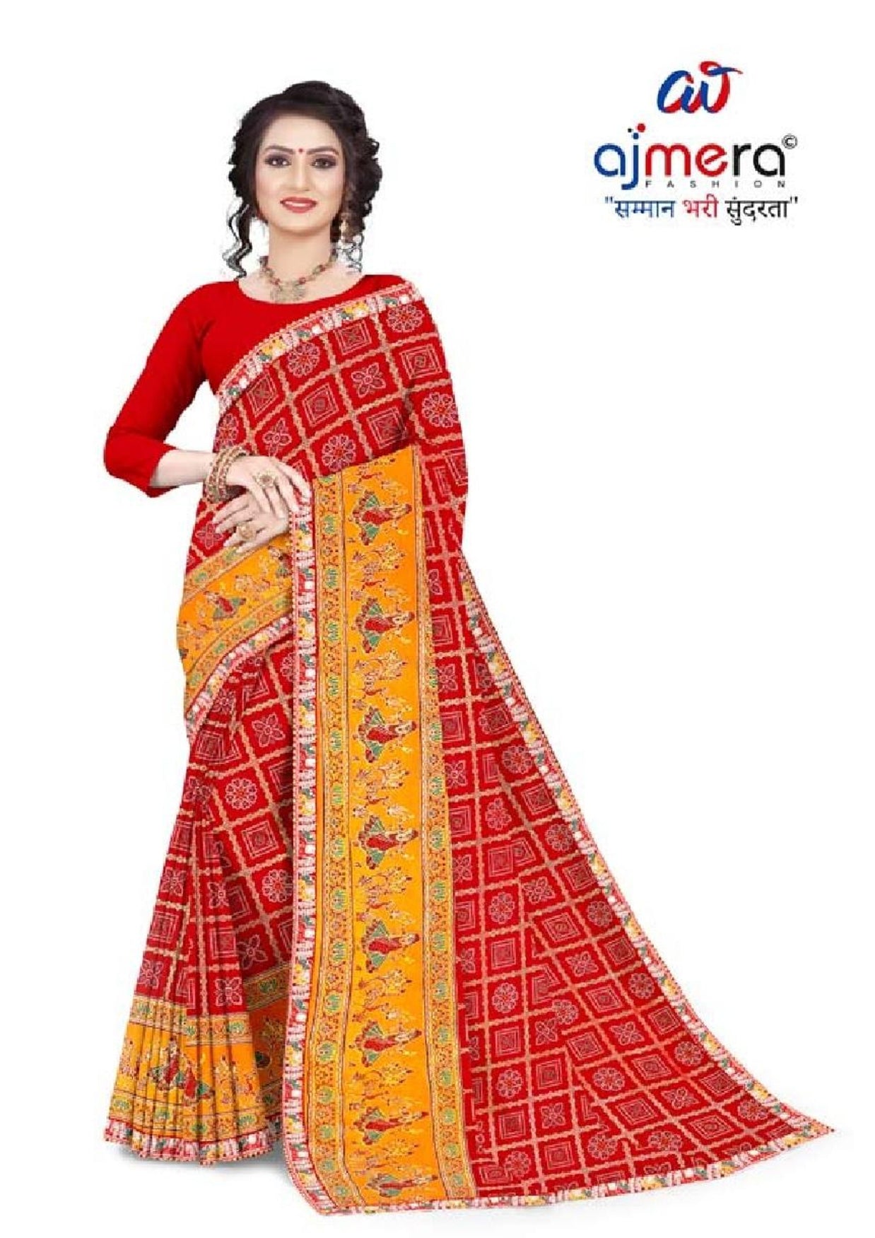 Georgette Print Loose Saree with Blouse for Premium Ethnic and Traditional Wear | TD-MITHASH