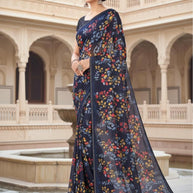 Classic Printed Saree with Blouse Piece for Timeless Traditional Style  | GLC-FULL DEMOND