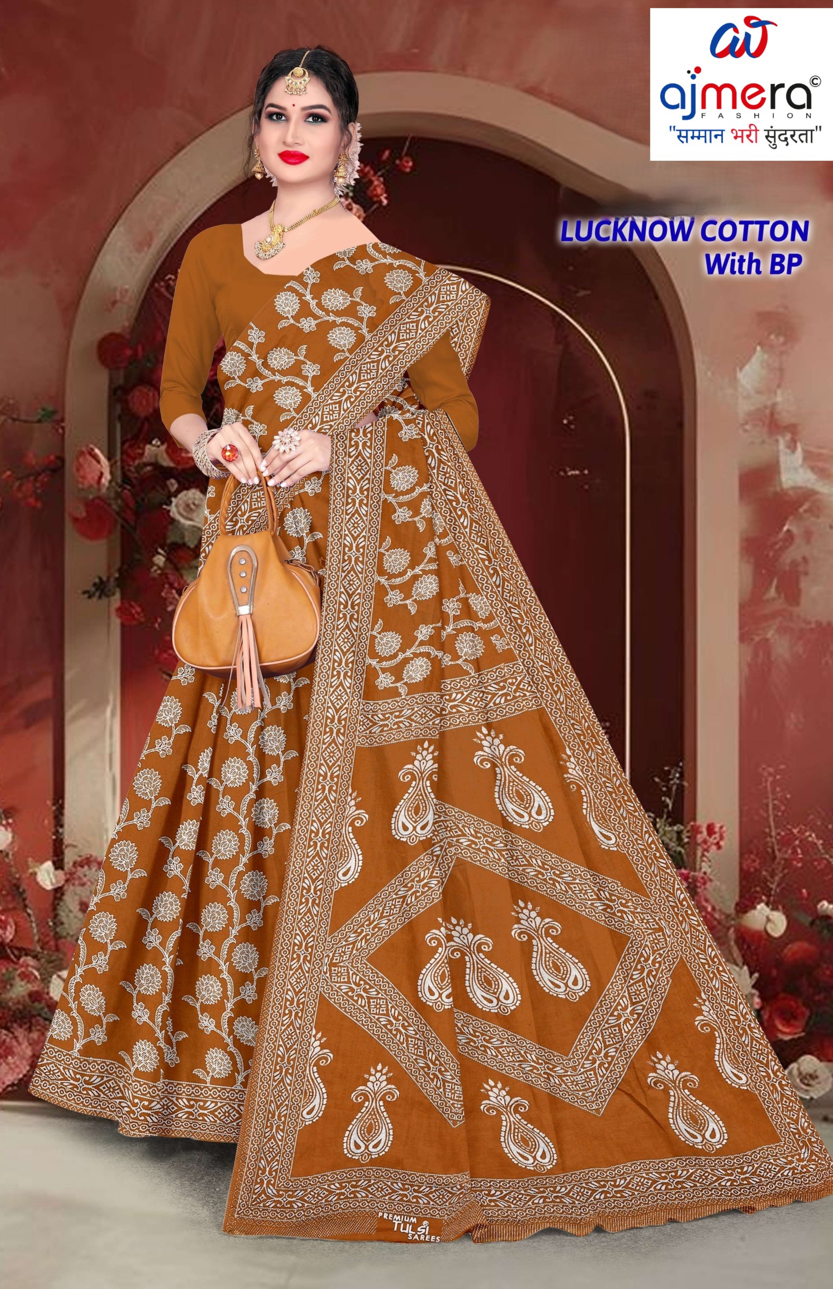 Soft Cotton Saree with Blouse Piece for Premium Ethnic and Traditional Wear | TLS-LUCKNOW COTTON WITH BP