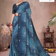 Elegant Printed Saree with Designer Blouse Piece for Festive Wear | SSR-AGARTALA