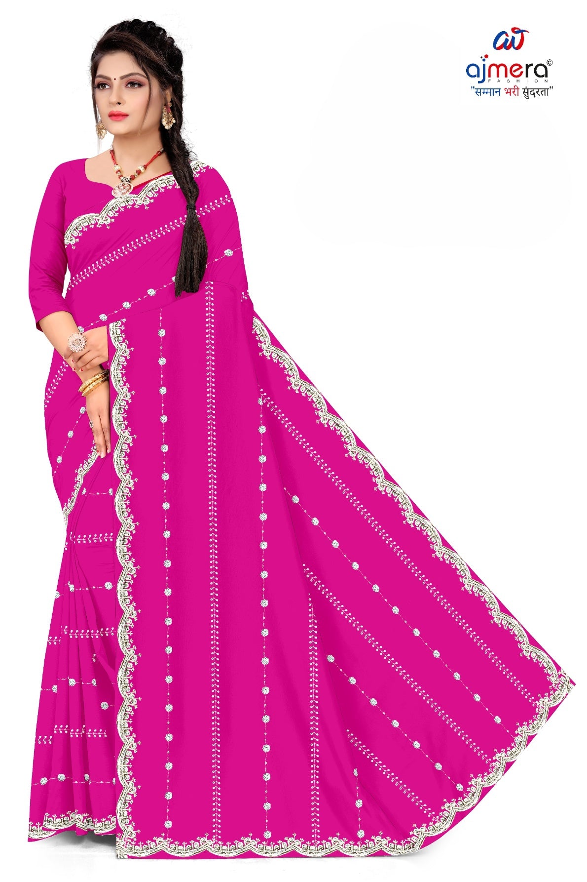 Dyed Matching Saree Manufacturer with Blouse Piece for Premium Ethnic and Traditional Wear | SRS-SHYAM SUNDARI