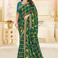 Stylish Printed Saree with Blouse Piece for Traditional Celebrations  | CAS-MAHARANI