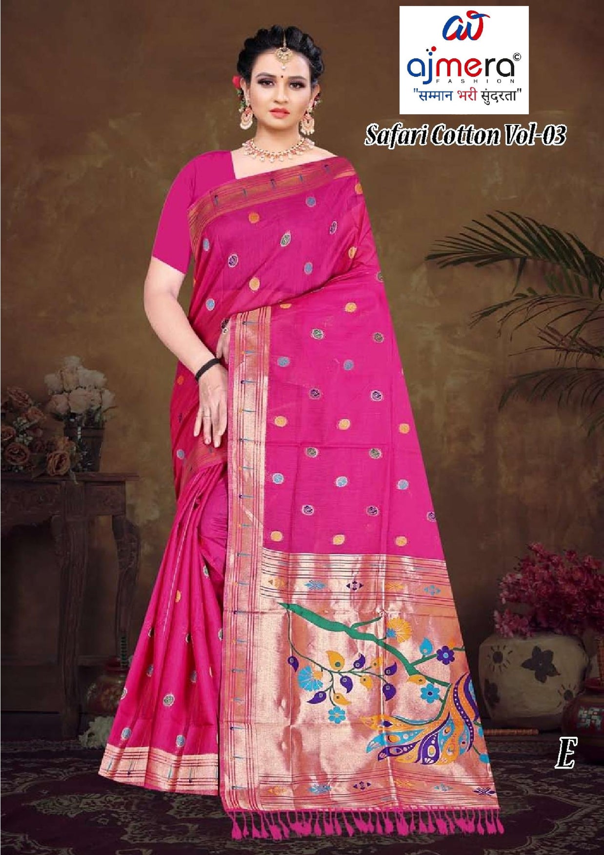 Stylish Jacquard Silk Saree with Blouse Piece for Festive Collection | TUL-SAFARI COTTON VOL-03