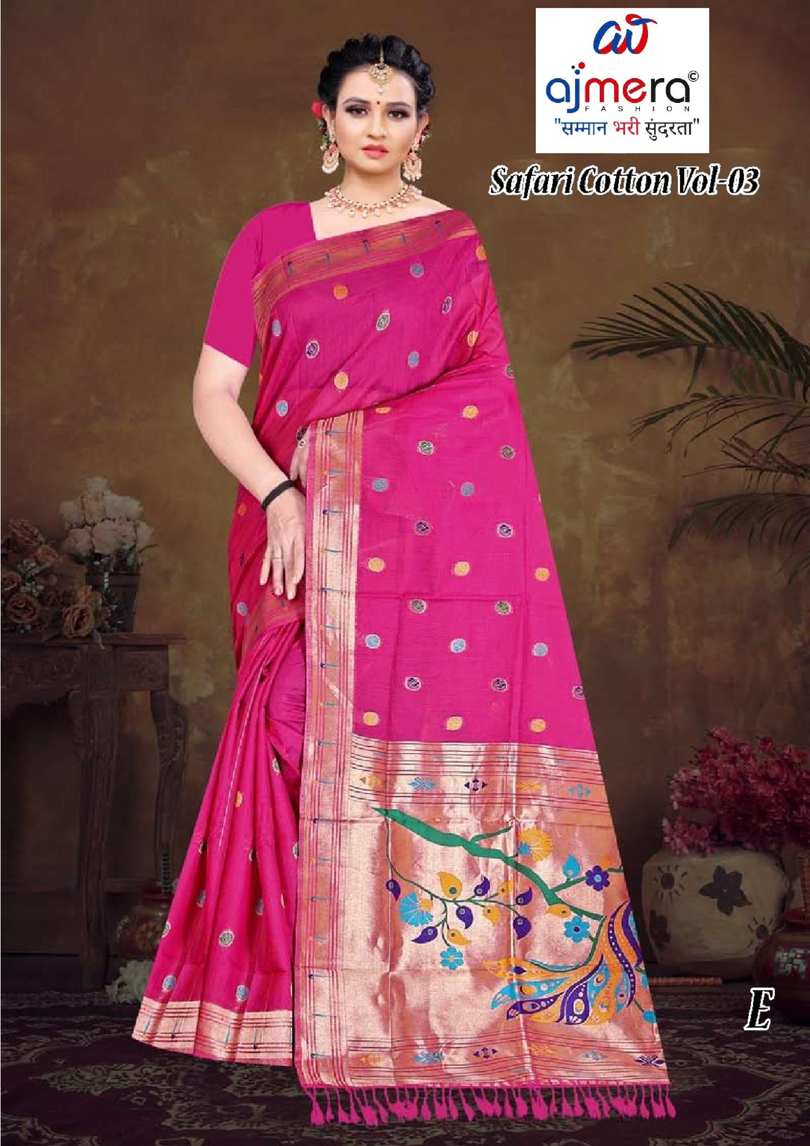Stylish Jacquard Silk Saree with Blouse Piece for Festive Collection | TUL-SAFARI COTTON VOL-03