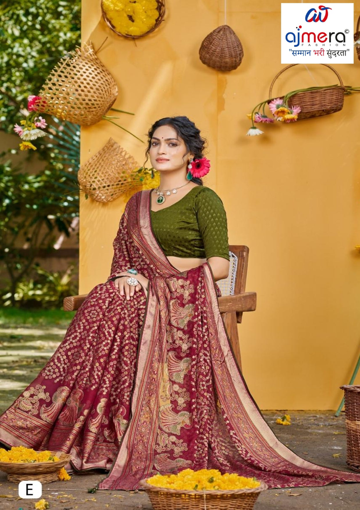 Classic Printed Saree with Blouse Piece for Timeless Traditional Style | VDT-ZOYA BRASSO-20