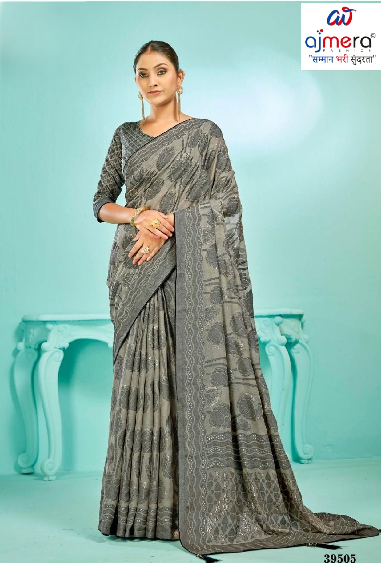 Premium Printed Saree with Matching Blouse Piece for Ethnic Elegance  | RDD-LANDMARK