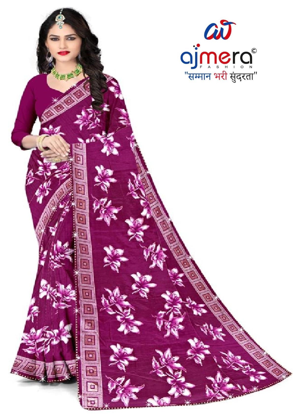 Vichitra Jari Print Loose Saree with Blouse for Premium Ethnic and Traditional Wear | CAS-MITHAS