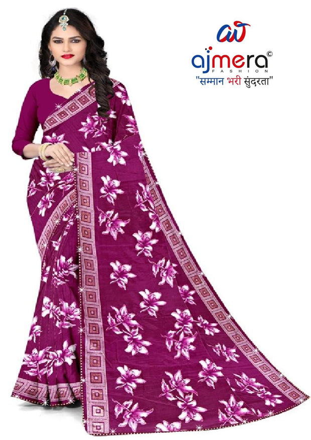 Vichitra Jari Print Loose Saree with Blouse for Premium Ethnic and Traditional Wear | CAS-MITHAS