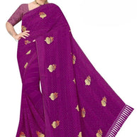 Premium Dyed Matching Saree with Blouse Piece for Premium Ethnic and Traditional Wear | VKM-LOVE GURU