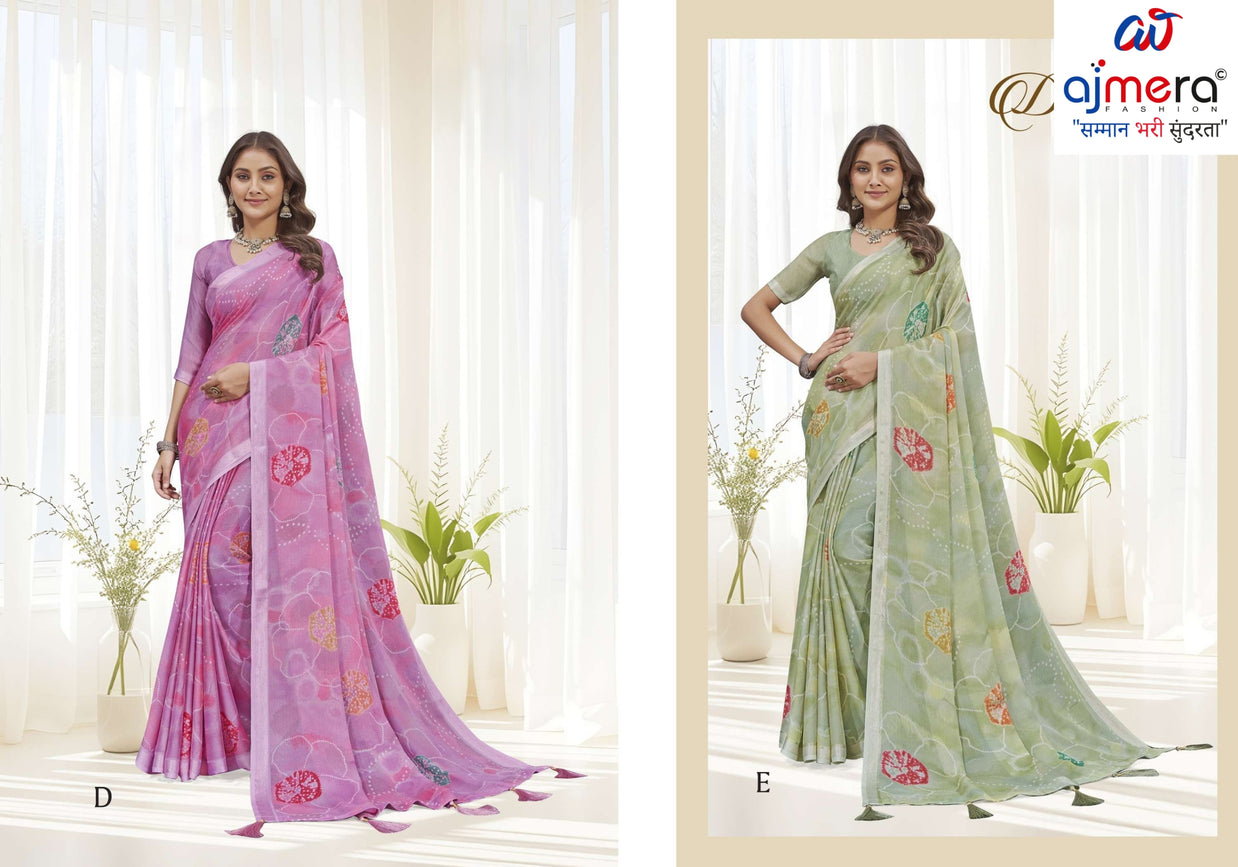 Fashionable Printed Saree with Blouse Piece for Festive Collection  | RDD-GANVITHA VOL-2
