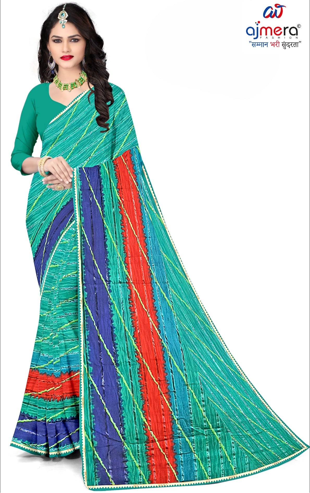 Premium Printed Saree with Matching Blouse Piece for Ethnic Elegance  | CAS-ANOKHEE