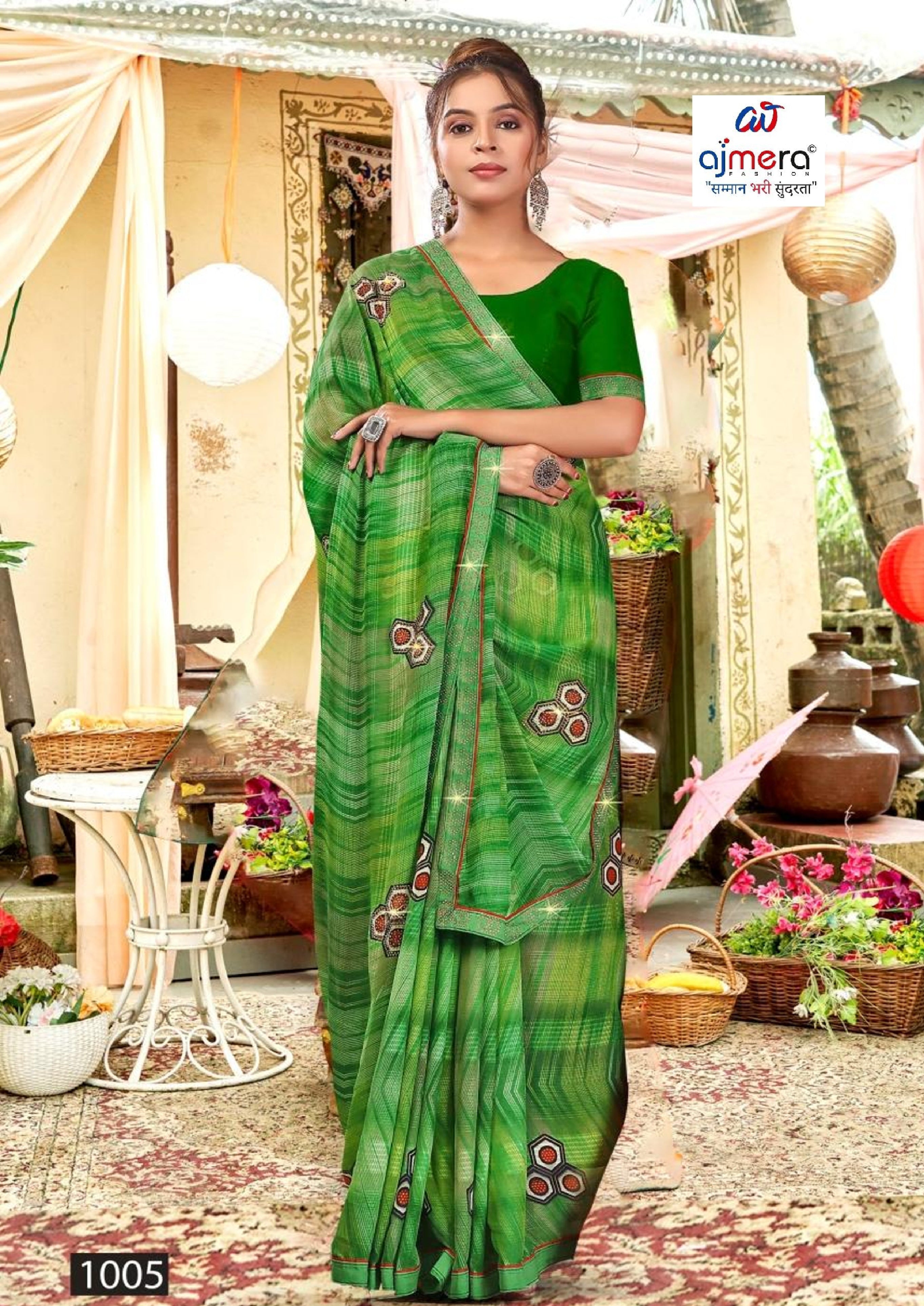 Classic Printed Saree with Blouse Piece for Timeless Traditional Style | PRM-THREE GOLI
