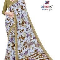 Exclusive Printed Saree with Blouse Piece for Elegant Ethnic Look  | CAS-MILK POWDER