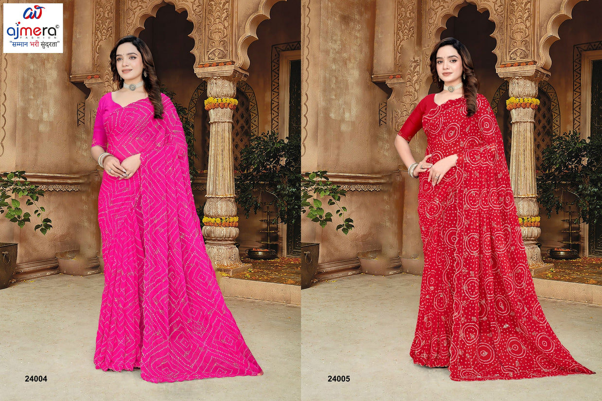 Elegant Printed Saree with Designer Blouse Piece for Festive Wear  | JS-VEDIKA