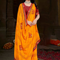 Premium Printed Saree with Matching Blouse Piece for Ethnic Elegance  | CAS-PALKI