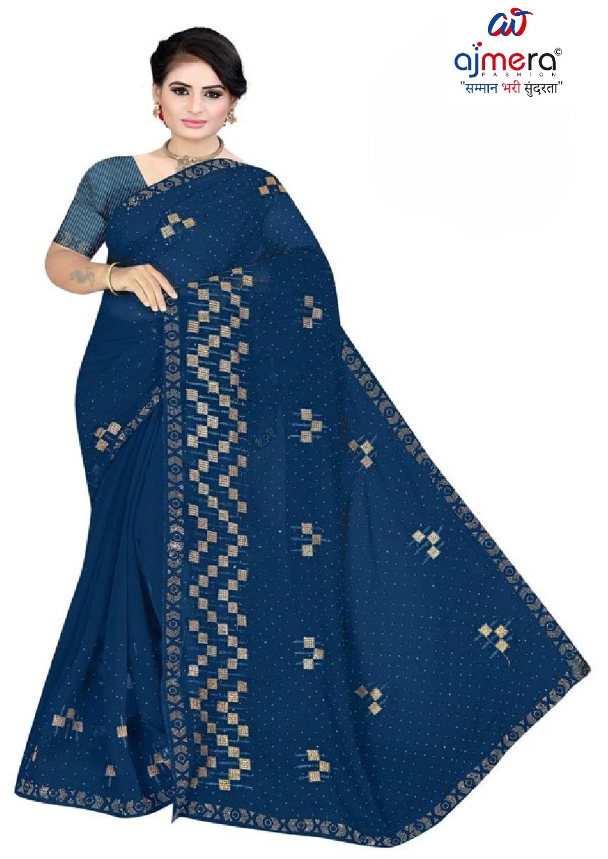 Dyed Matching Saree Supplier with Blouse Piece for Premium Ethnic and Traditional Wear | VKM-COMPANY