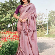 Contemporary Printed Saree with Blouse Piece for Premium Wear  | PRM-PARAS