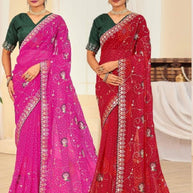 Chic Printed Saree with Blouse Piece for Sophisticated Ethnic Style | JS-FULPATTI
