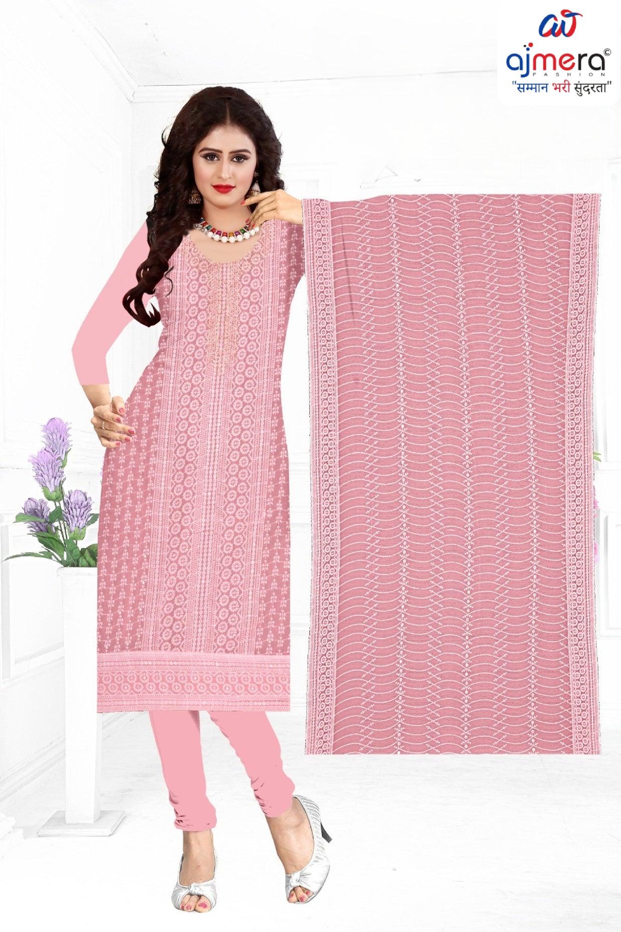 Premium Fox Georgette Unstitched Suit Set | KVF-SUMMER