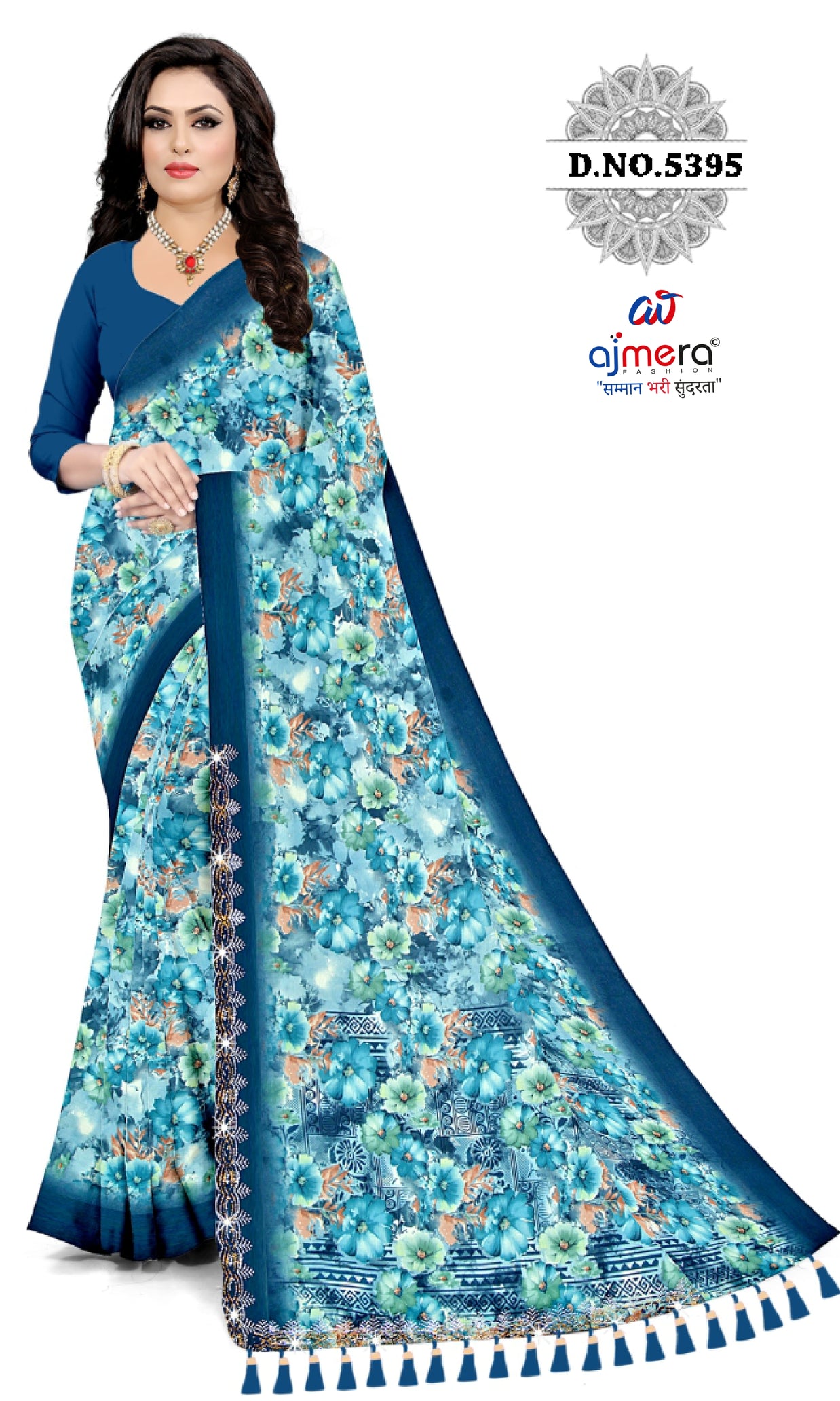 Contemporary Printed Saree with Blouse Piece for Premium Wear  | CAS-HAPPY DAY