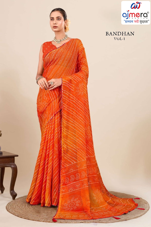 Designer Printed Saree with Blouse Piece for Special Occasions  | RMF-BANDHAN VOL-1