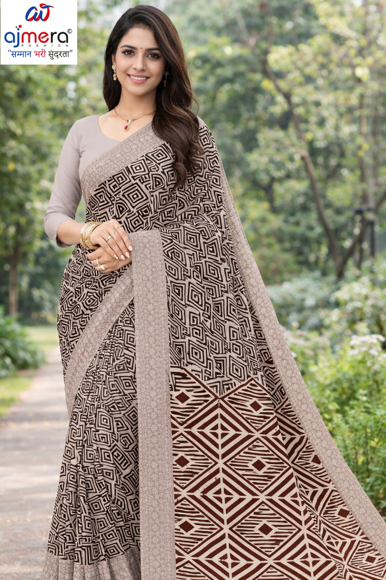 Reniyal Print Loose Saree with Blouse for Premium Ethnic and Traditional Wear | SGR-PADMA