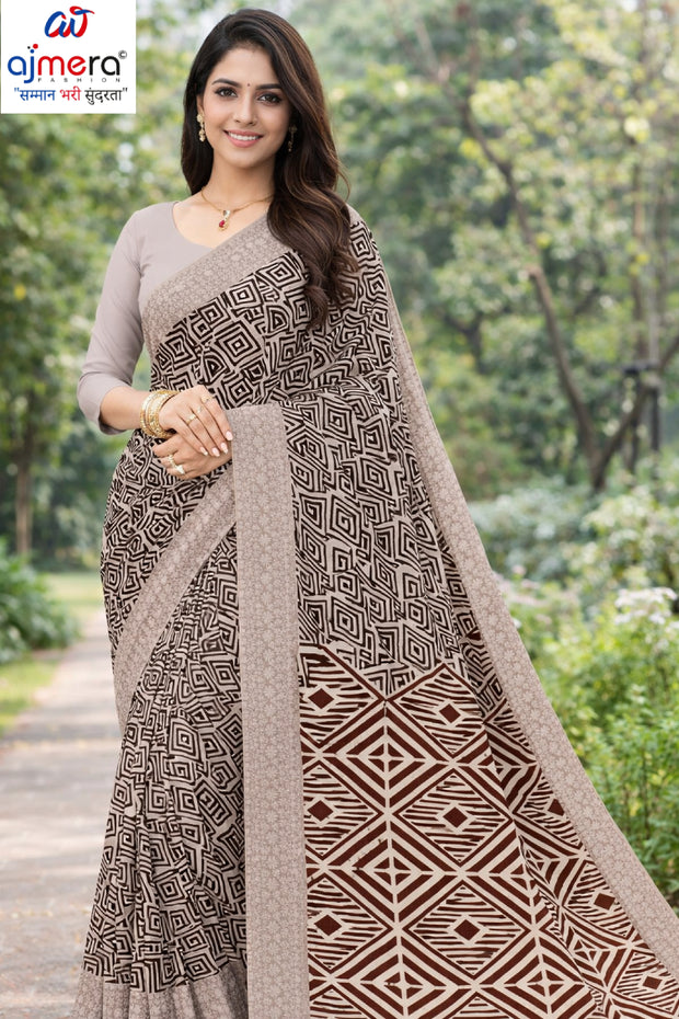Reniyal Print Loose Saree with Blouse for Premium Ethnic and Traditional Wear | SGR-PADMA