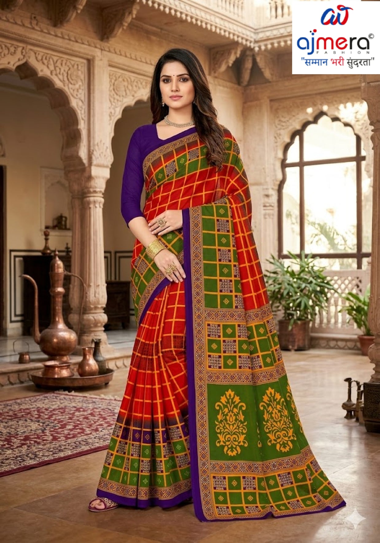Fancy Cotton Saree with Without Blouse for Premium Ethnic and Traditional Wear | DS-5G