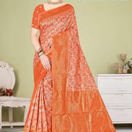 Graceful Jacquard Silk Saree without Blouse for Timeless Ethnic Fashion | TUL-AMRIT UTSAV COTTON