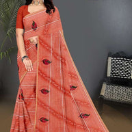 Premium Printed Saree with Matching Blouse Piece for Ethnic Elegance  | GPT-BIJLI-1