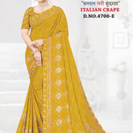 Exclusive Printed Saree with Blouse Piece for Elegant Ethnic Look | GLC-ITALIAN CRAPE