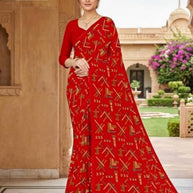 Printed Print Loose Saree with Blouse for Premium Ethnic and Traditional Wear | SGR-RENIYAL CRAPE