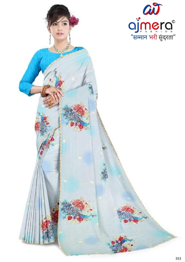 Georgette Print Loose Saree with Blouse for Premium Ethnic and Traditional Wear | TD-COCONUT
