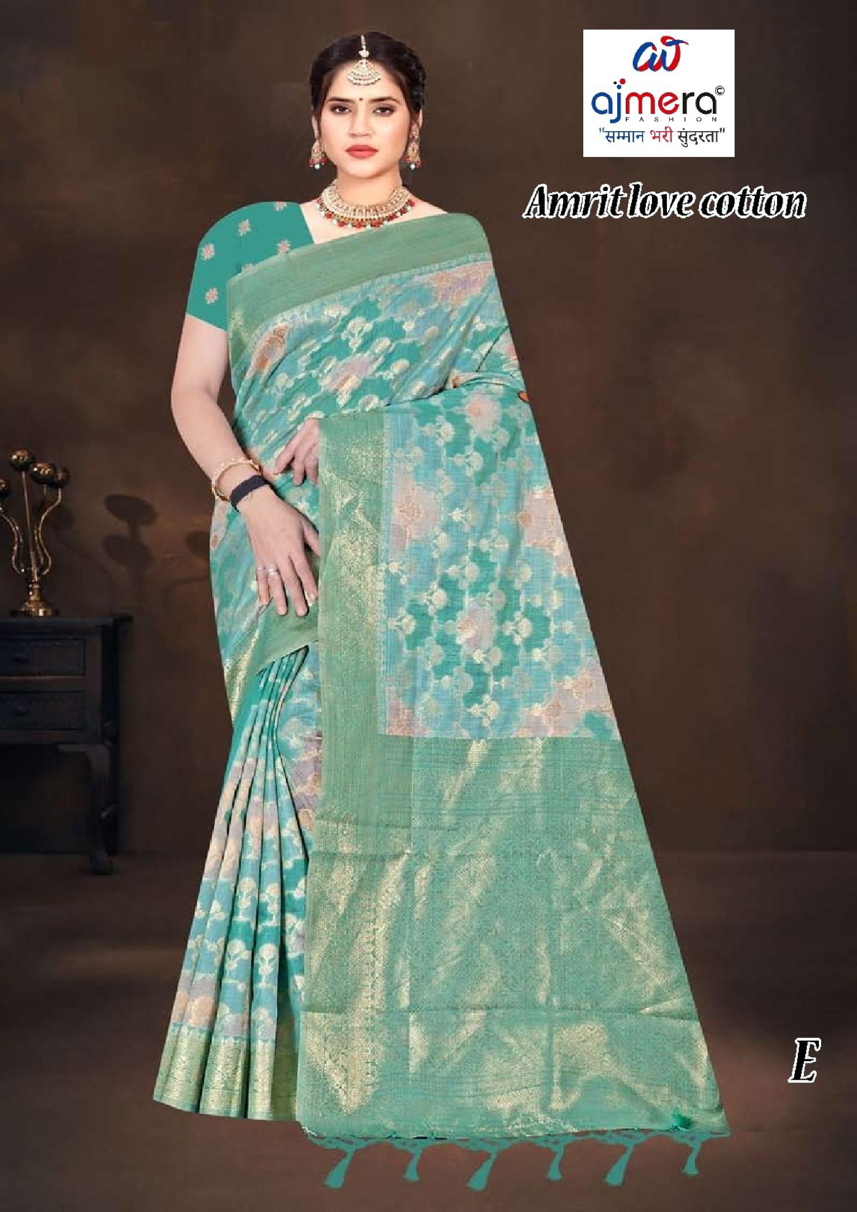 Luxury Charm Jacquard Silk Saree Without Blouse | TUL-AMRIT LOVE COTTON