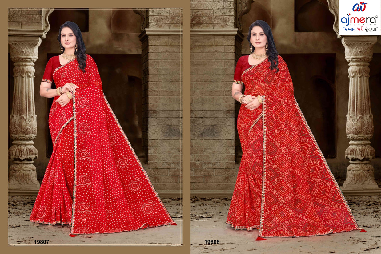 Georgette Print Loose Saree with Blouse for Premium Ethnic and Traditional Wear | JS-ANJALI-2