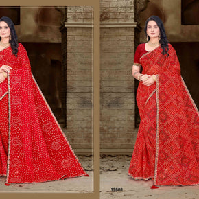 Georgette Print Loose Saree with Blouse for Premium Ethnic and Traditional Wear | JS-ANJALI-2