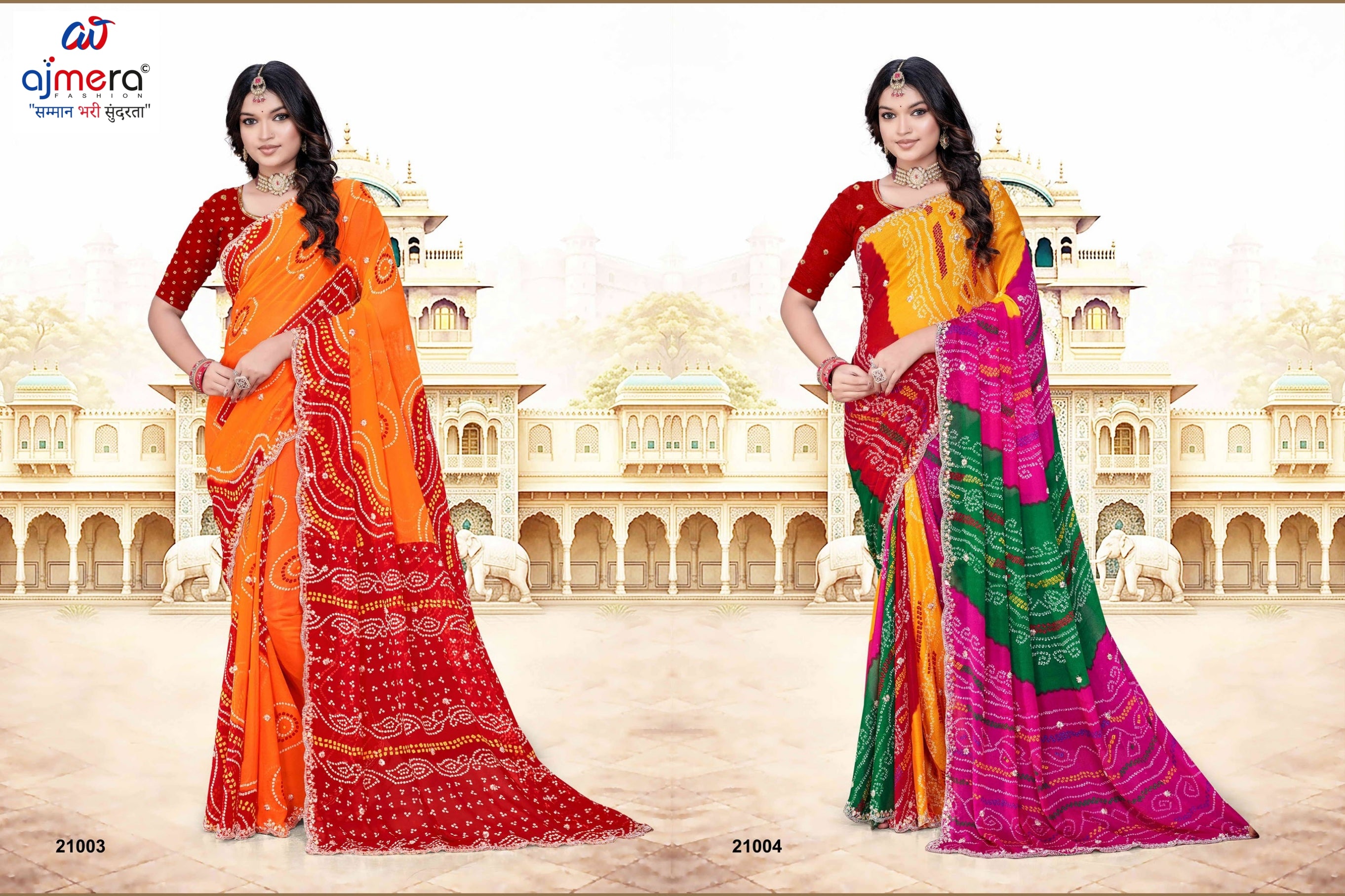 Elegant Printed Saree with Designer Blouse Piece for Festive Wear  | JS-JHANKAR