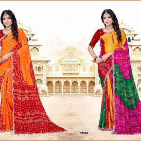 Elegant Printed Saree with Designer Blouse Piece for Festive Wear  | JS-JHANKAR