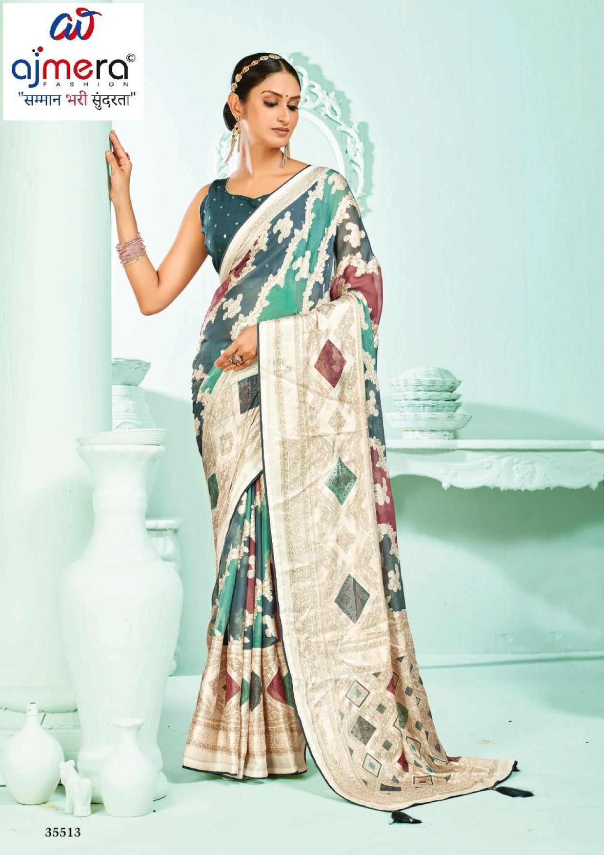 Stylish Printed Saree with Blouse Piece for Traditional Celebrations  | RDD-NIDHIVAN