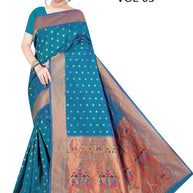 Elegant Jacquard Silk Saree with Designer Blouse Piece for Festive Elegance | DBU-KALANJALI SILK VOL-03