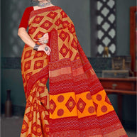 Handloom Cotton Saree with Without Blouse for Premium Ethnic and Traditional Wear | DS-CHIKU BANDHANI