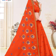 Traditional Cotton Saree with Without Blouse for Premium Ethnic and Traditional Wear | PJA-JUGNOO