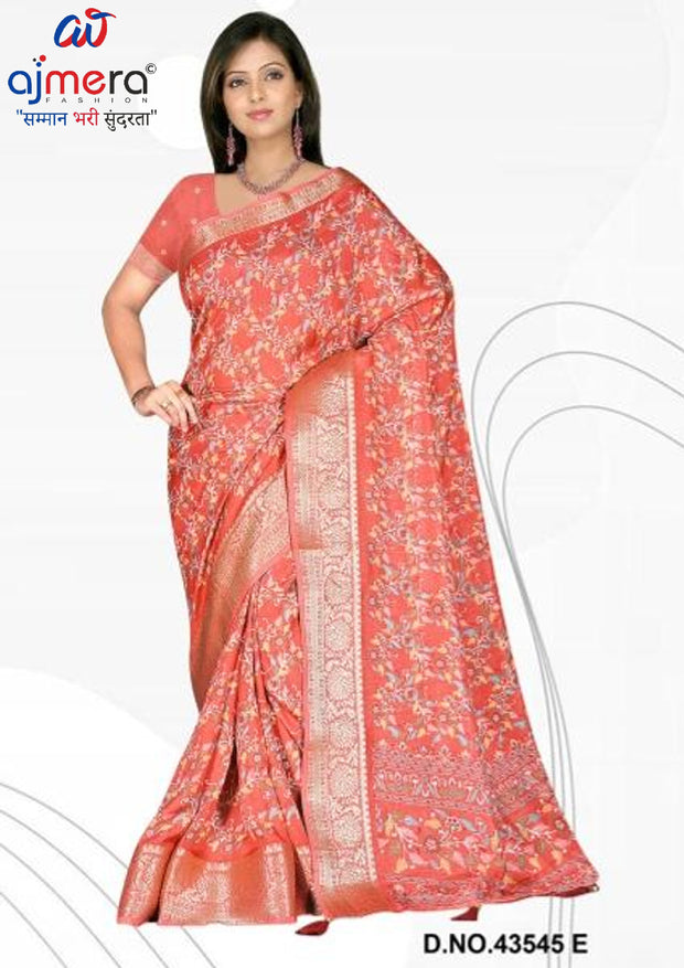 Fashionable Printed Saree with Blouse Piece for Festive Collection | VER-NEELAM-43545
