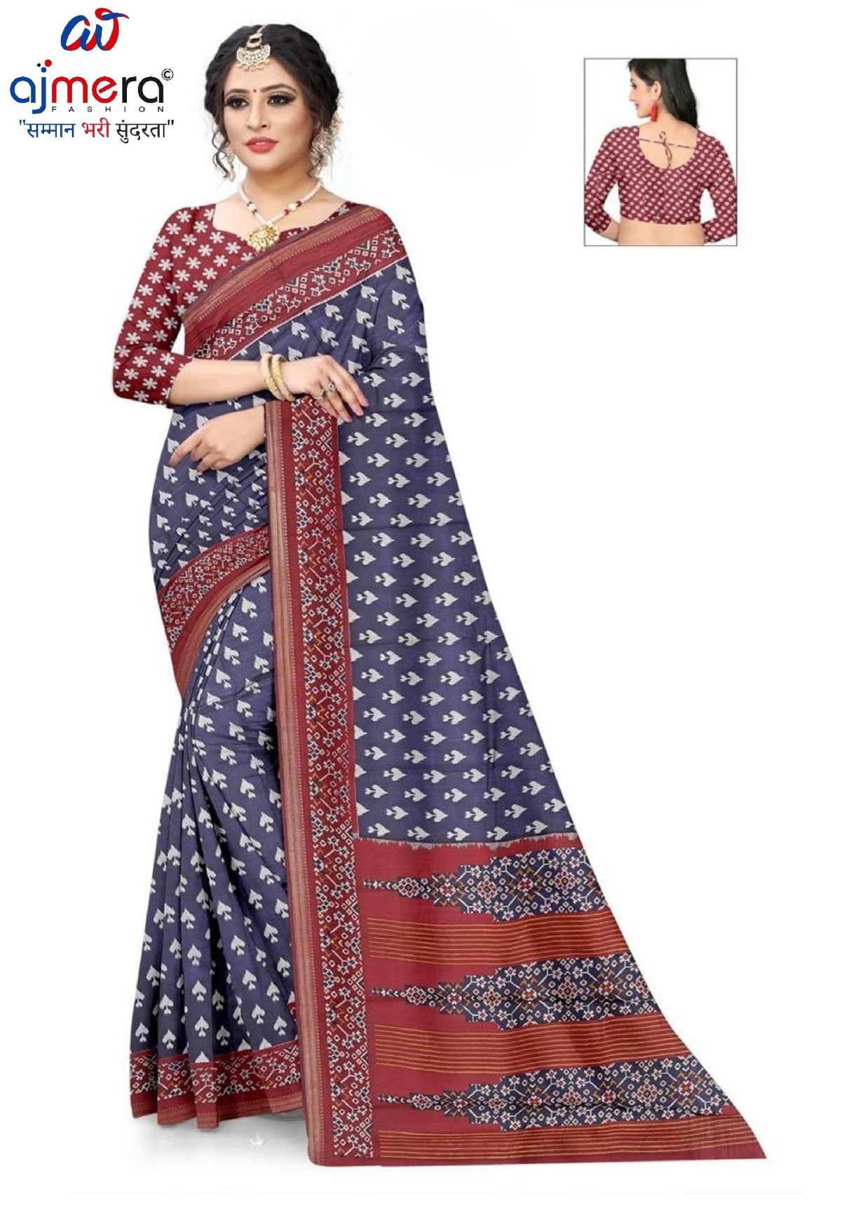 Daily Wear Cotton Saree with Blouse Piece for Premium Ethnic and Traditional Wear | ANT-MUSKAN PURE SILK
