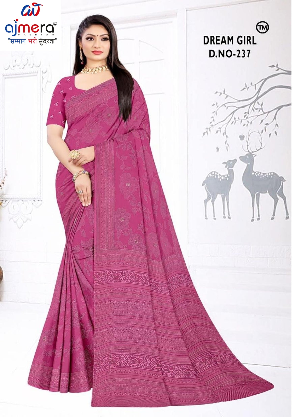 Graceful Printed Saree with Blouse Piece for Modern Ethnic Fashion | PUS-DREAM GIRL-237